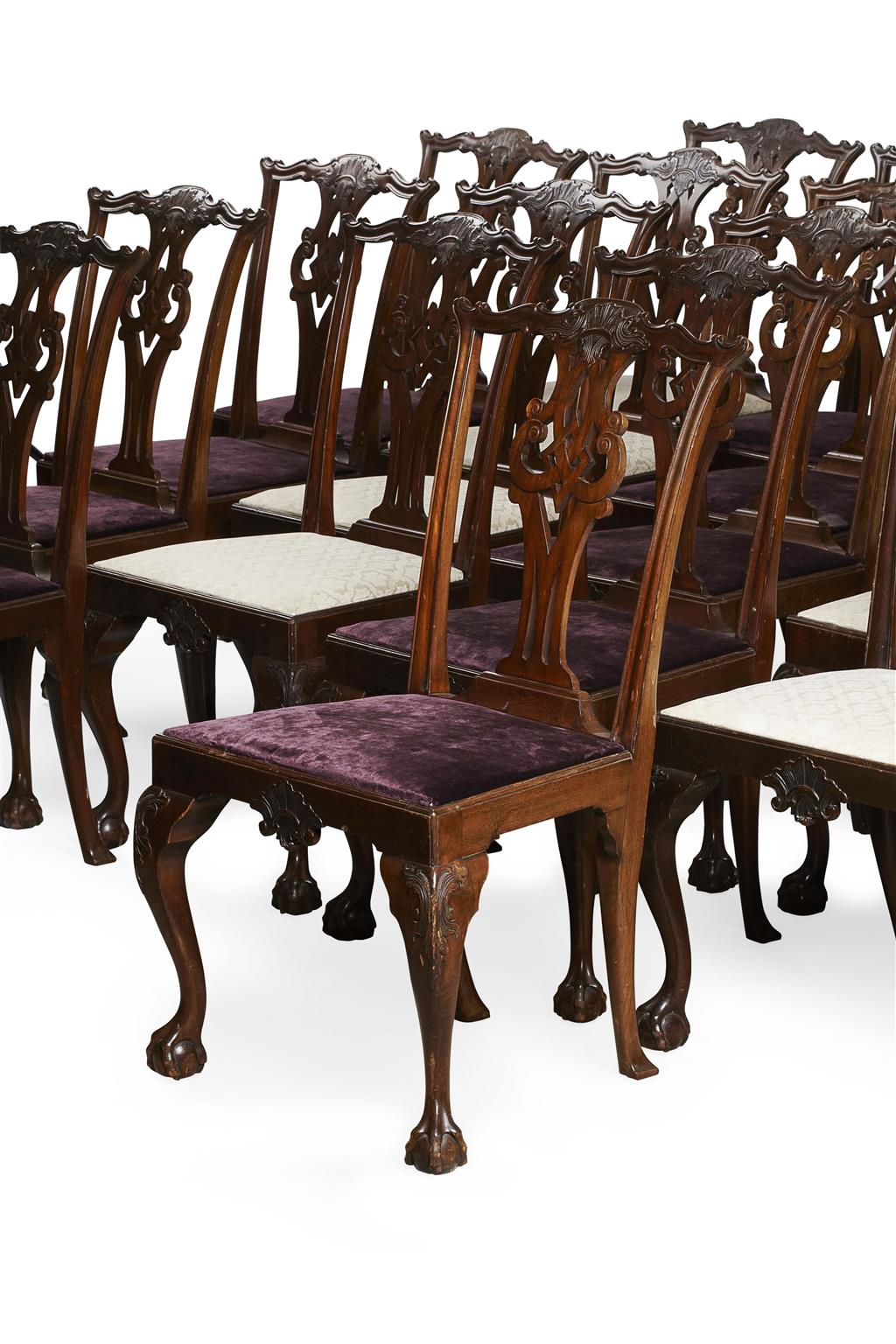 Appraisal: SET OF TWENTY IRISH GEORGE III STYLE MAHOGANY DINING CHAIRS