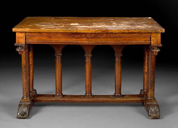 Appraisal: An Italian Renaissance style walnut table late th century The