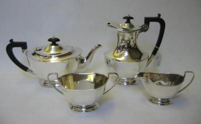 Appraisal: A FOUR PIECE TEA SERVICE maker F C Sheffield the