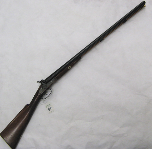 Appraisal: WILLIAM MOORE CO DOUBLE BARREL PERCUSSION SHOTGUN gauge inch fine