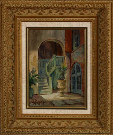 Appraisal: Alberta Kinsey American Louisiana - French Quarter Courtyard oil on