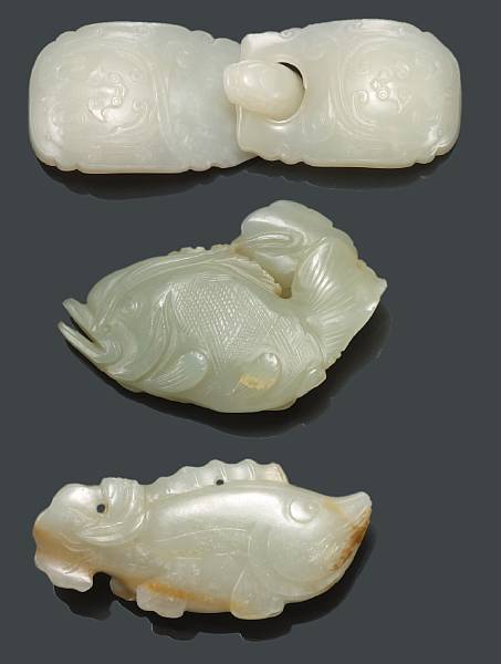 Appraisal: Four jade carvings Qing Dynasty and Later The first three