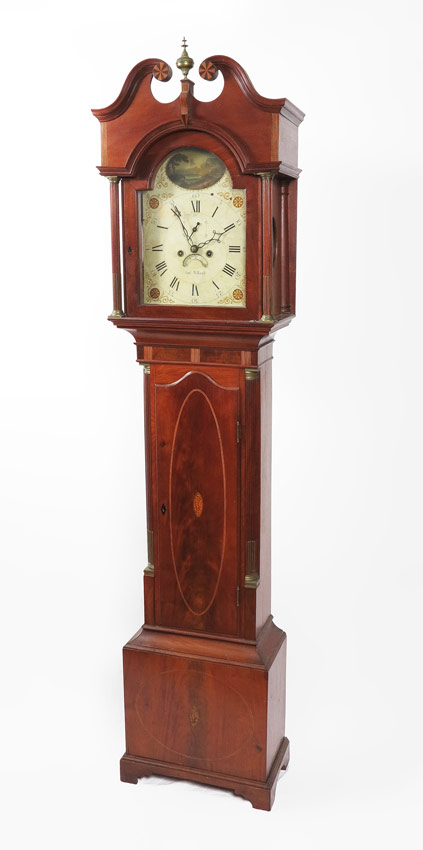 Appraisal: FEDERAL PERIOD SIMON WILLARD MAHOGANY TALL CASE CLOCK Broken arch