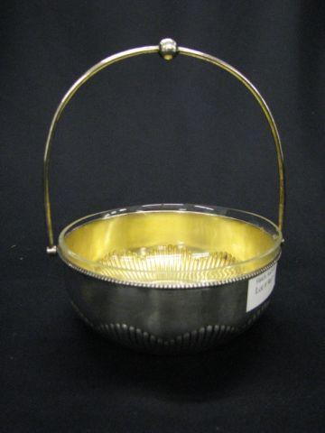 Appraisal: Sterling Silver Basket with Crystal Liner fine European gold wash