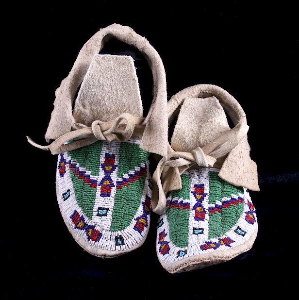 Appraisal: Northern Arapaho Fully Beaded Moccasins circa The lot features an