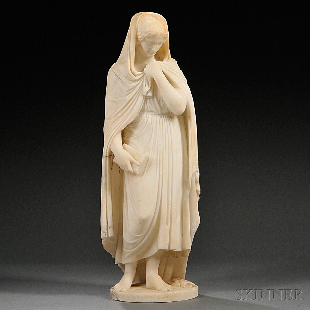 Appraisal: Alabaster Figure of a Veiled Woman Italy late th early