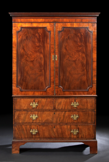 Appraisal: George III Mahogany Linen Press fourth quarter th century the