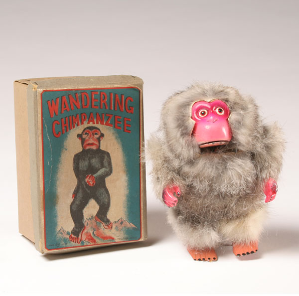 Appraisal: Wandering Chimpanzee wind up toy fur body with tin extremities