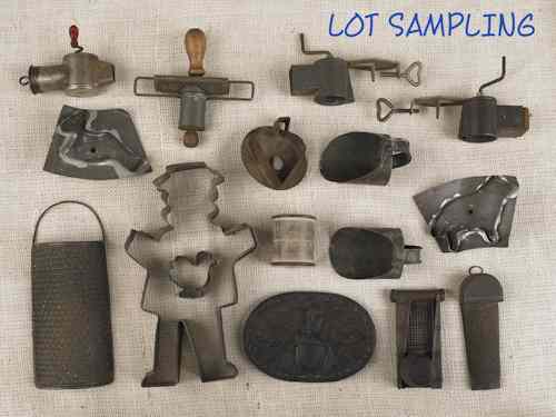 Appraisal: Collection of tin and iron to include cookie cutters a