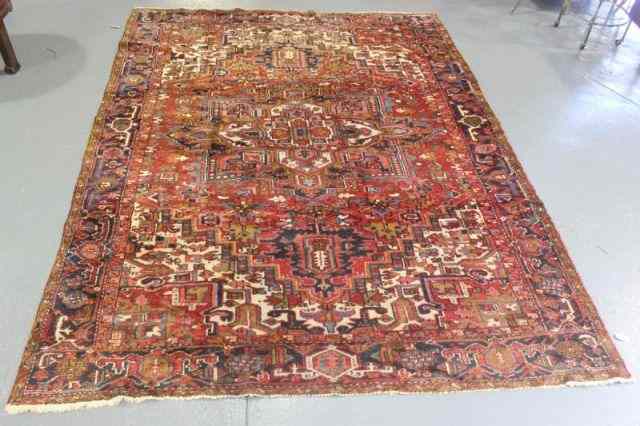 Appraisal: Heriz Style Handmade Carpet From a Scarsdale NY estate Dimensions