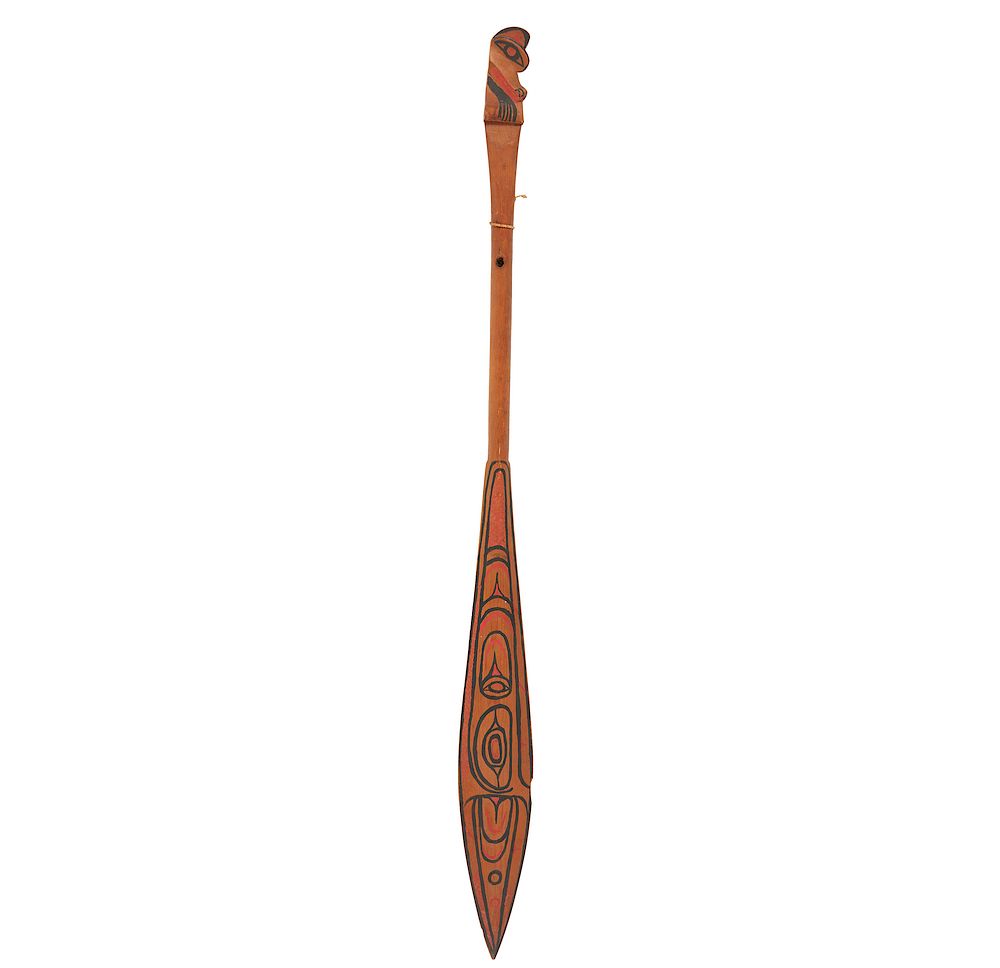 Appraisal: Northwest Coast Paddle Northwest Coast decorated wood paddle Dimensions l