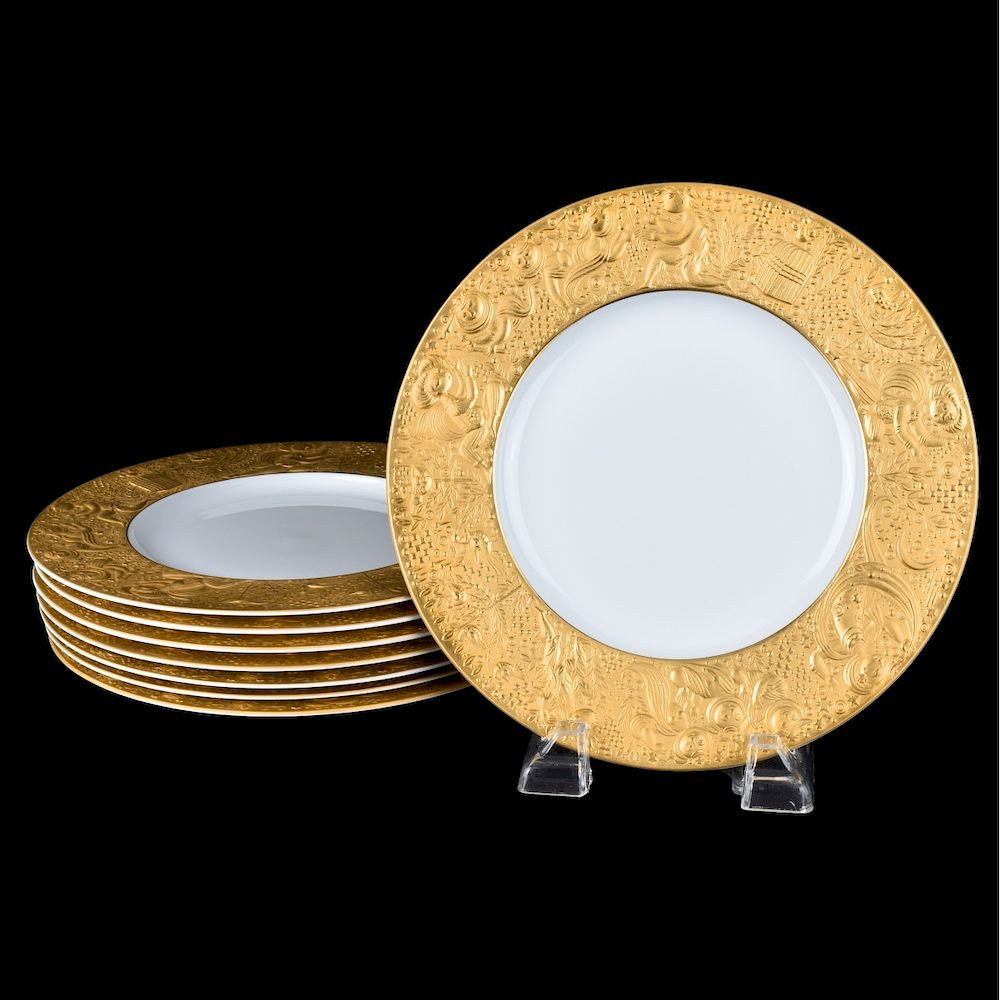 Appraisal: Rosenthal Magic Flute Gold Dinner Plates Set of Eight Bjorn