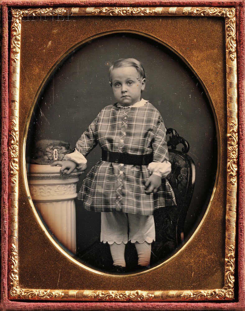 Appraisal: American School th Century Quarter-plate Daguerreotype of a Boy Standing