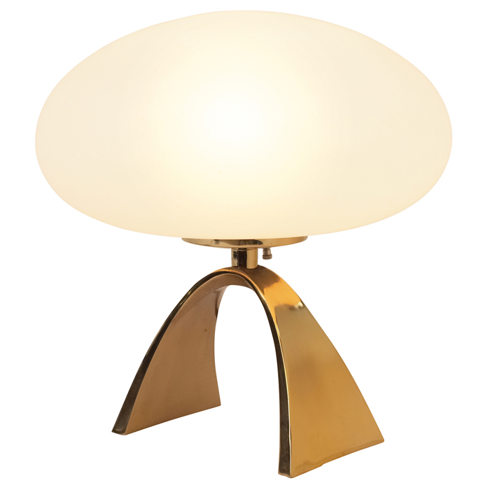 Appraisal: Laurel table lamp round frosted white glass shade over a