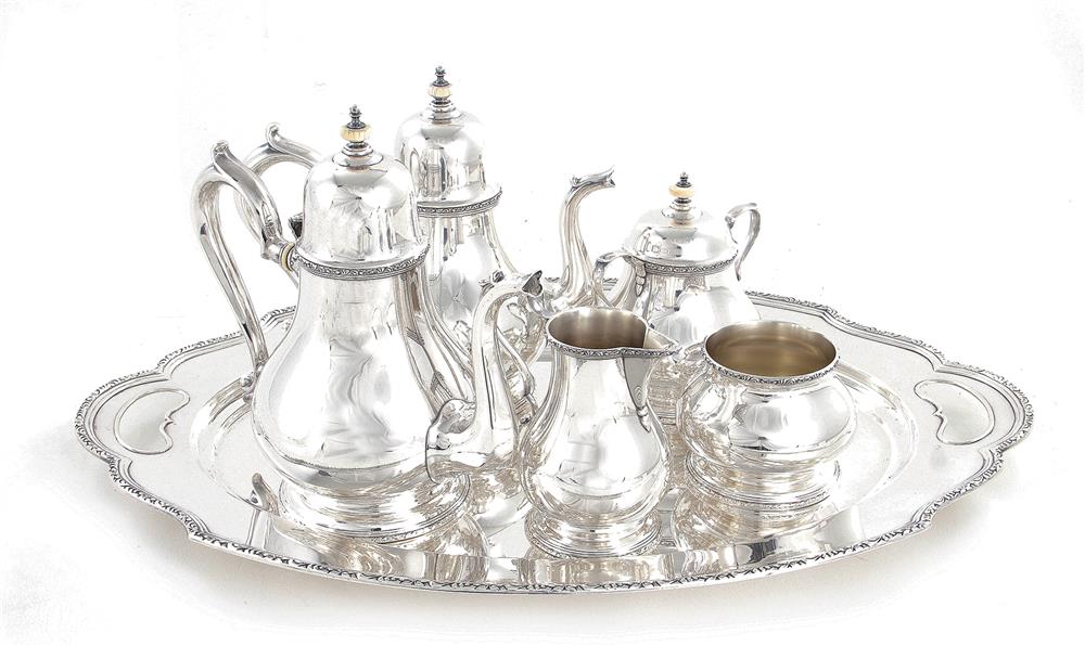 Appraisal: Lunt sterling tea and coffee service with waiter circa William