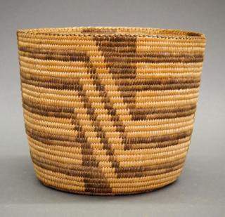 Appraisal: Pima coiled basket A circa Pima coiled basket Woven of