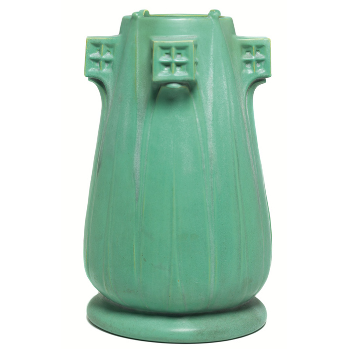 Appraisal: Large and unusual Teco vase designed by Orlando Giannini who