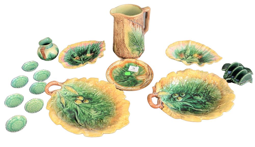 Appraisal: Fifteen Piece Majolica Lot to include two Griffin Smith and