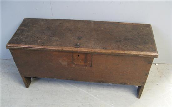 Appraisal: Early th Century oak coffer of plank construction the interior