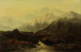 Appraisal: WILLIAMS Walter Oil on Canvas Welsh Landscape Signed and dated