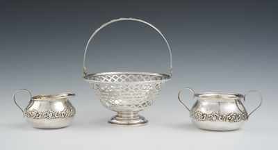 Appraisal: A Sterling Silver Basket by International Silver and Creamer and