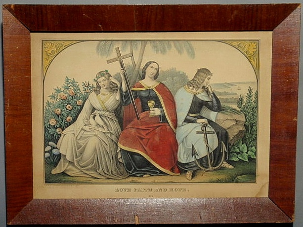 Appraisal: E B E C Kellogg colored lithograph Love Faith and