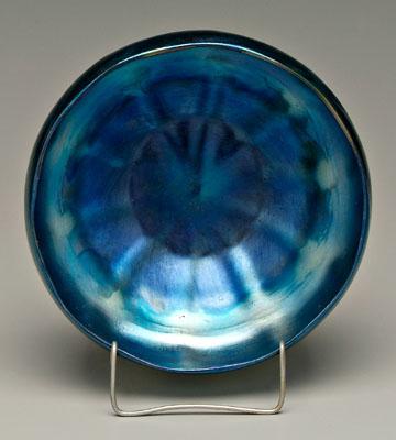 Appraisal: Tiffany favrile bowl iridescent blue base marked quot LCT Favrile