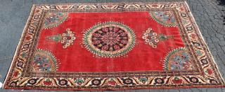 Appraisal: Persian wool rug x wool rug Persian wool rug x