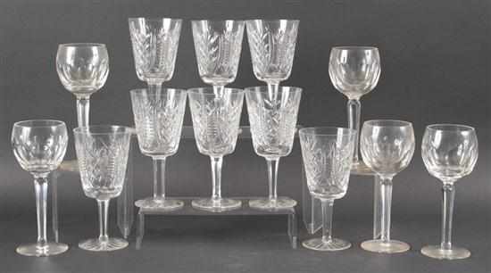 Appraisal: Fifteen assorted Waterford crystal stems comprising water glasses champagne flutes