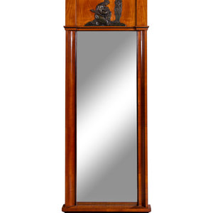 Appraisal: A Northern European Parcel Ebonized Cherrywood Pier Mirror Circa Height