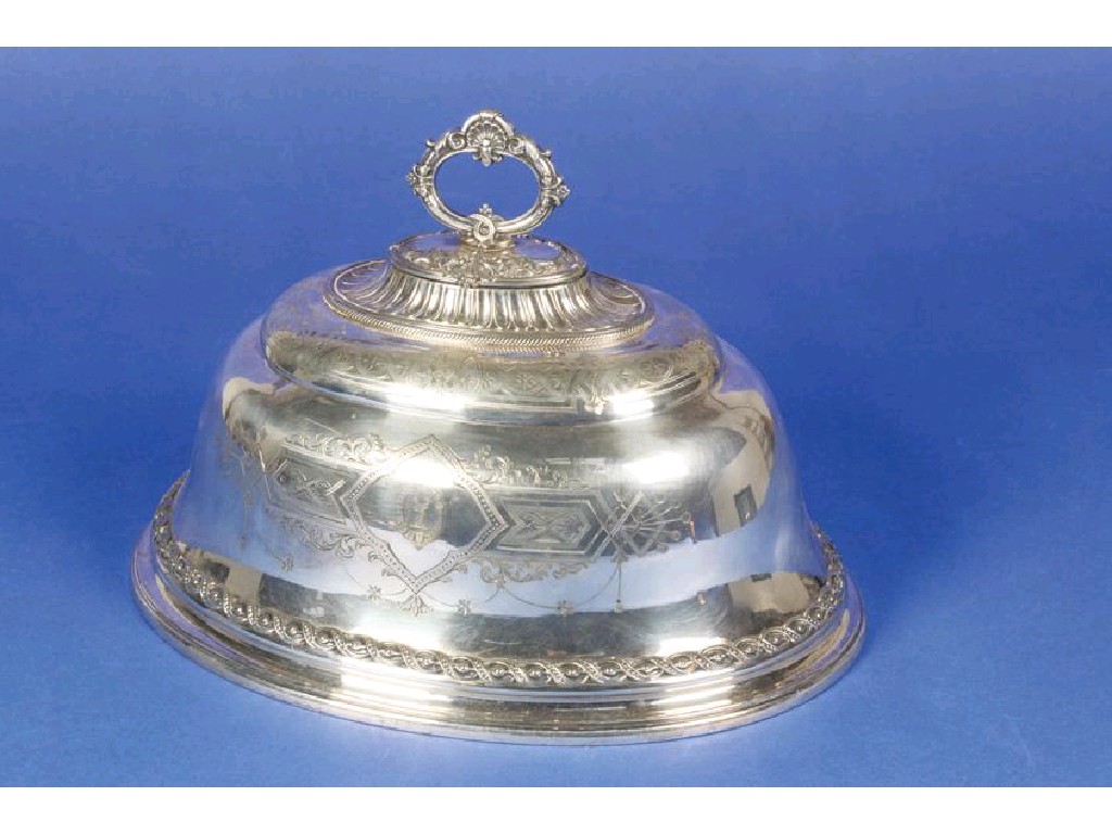 Appraisal: AN EARLY VICTORIAN MEATDISH COVER of oval form the body