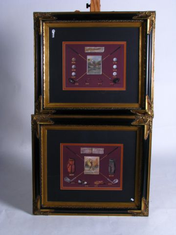 Appraisal: Pair of framed decorator prints Pleasant Memories Mastering the Stroke