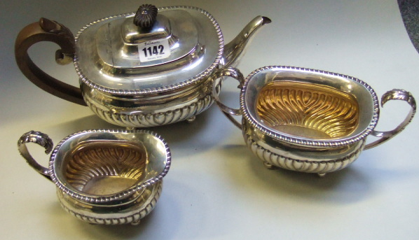 Appraisal: A Victorian silver three piece tea set each piece with