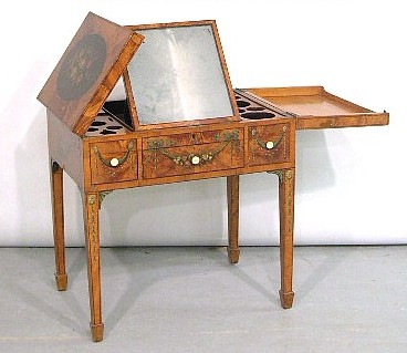 Appraisal: Edwardian painted satinwood dressing table English late th early th