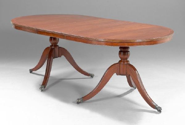 Appraisal: George III-Style Mahogany Dining Table early th century the rounded