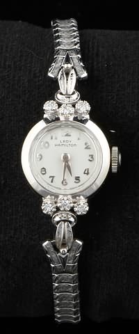 Appraisal: Lady Hamilton KW gold diamond watch stamped K Band not