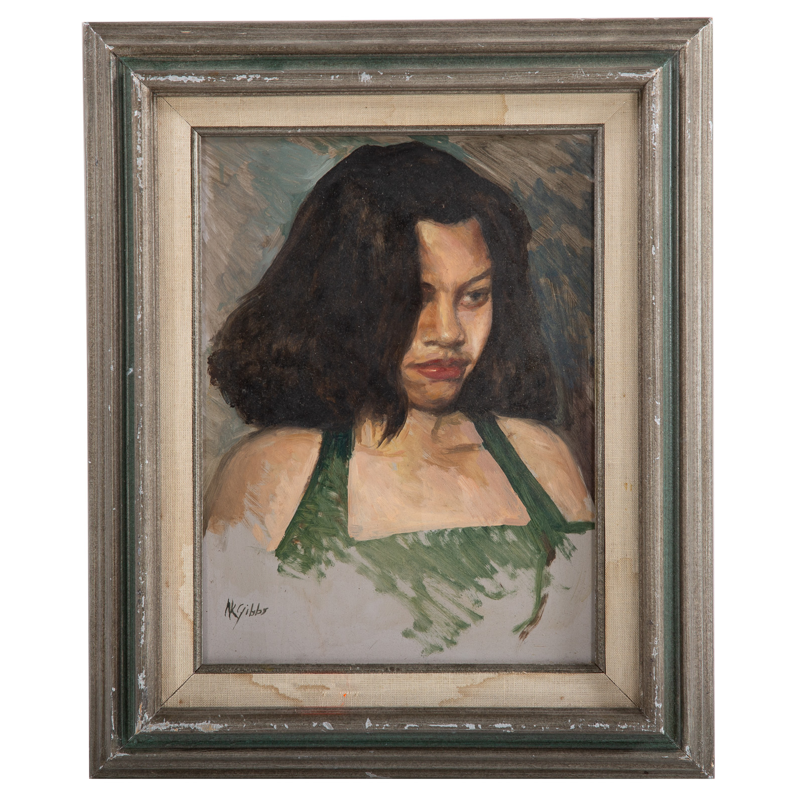 Appraisal: NATHANIEL K GIBBS PORTRAIT OF A YOUNG WOMAN OIL American