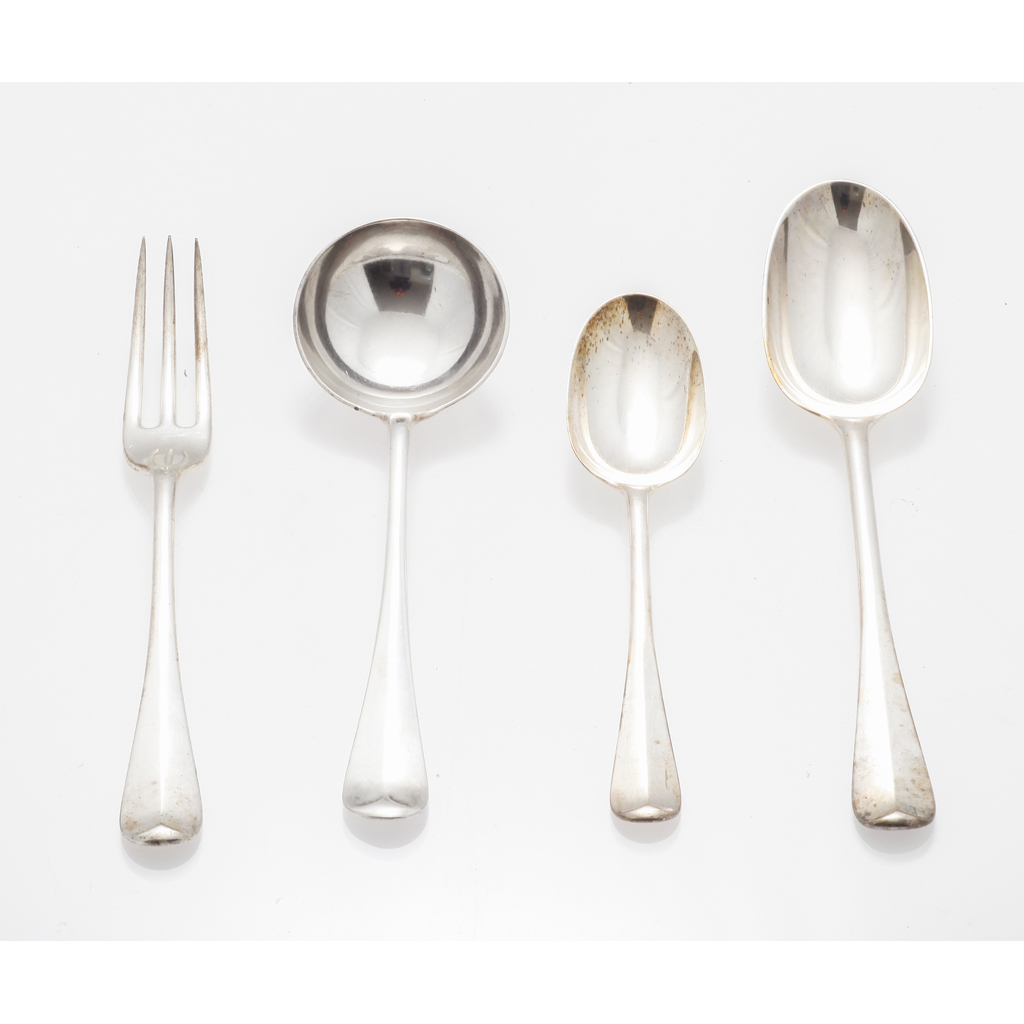 Appraisal: A matched part suite of Hanoverian flatware Goldsmiths Company London