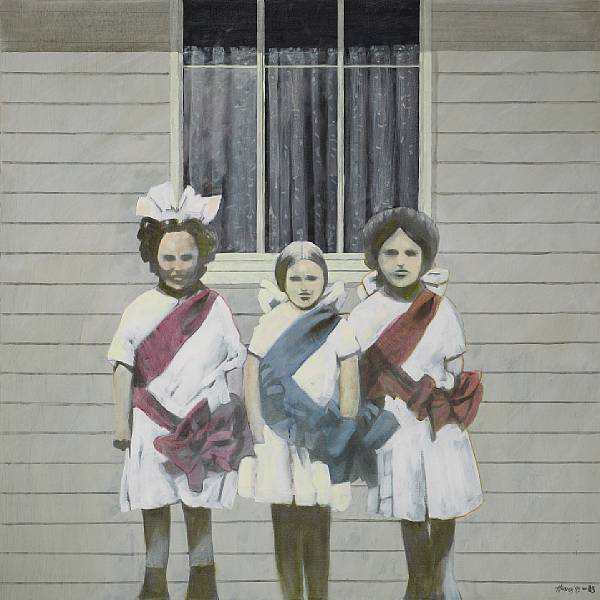 Appraisal: Robert Martin Harvey American born Three Girls with Pageant Sashes