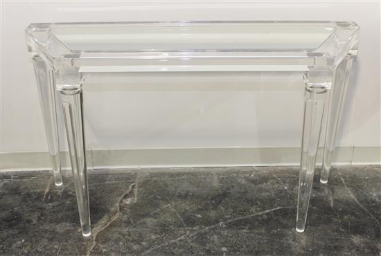 Appraisal: Sale Lot A Lucite Console Table Height x width x