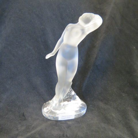 Appraisal: Lalique Crystal Figurine of a Nude Woman frosted signed excellent