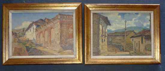 Appraisal: Jos Yepez Arteaga - pair of oils on canvas 'Callae