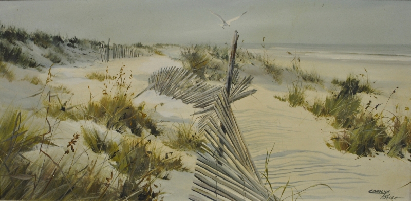 Appraisal: - Oil on masonite painting of a beach scene titled