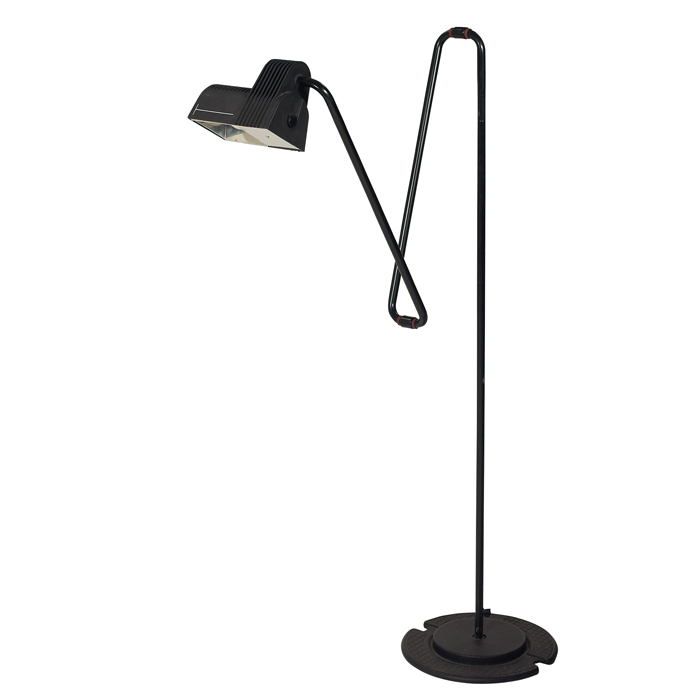 Appraisal: Belux floor lamp Spain black enameled metal articulated arm with