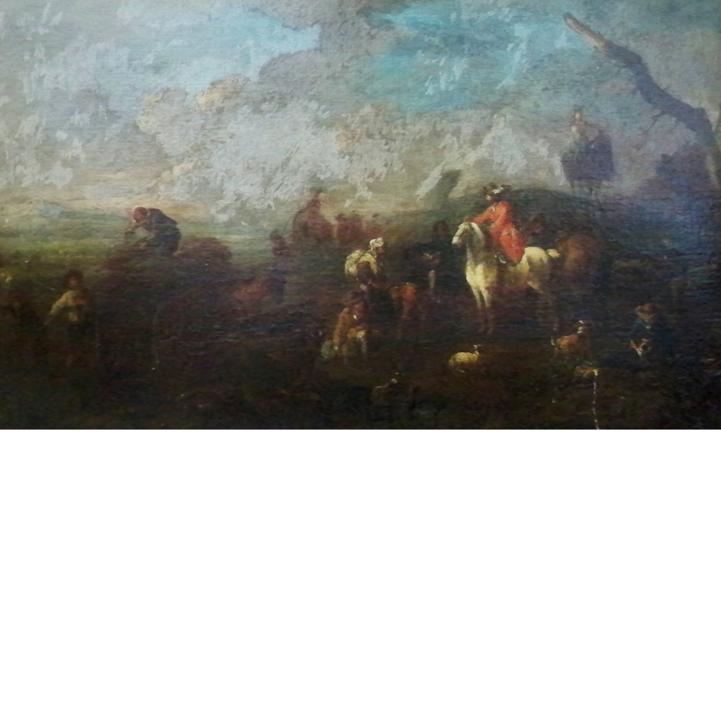 Appraisal: Dutch School th Century Hunting Party Oil on canvas x