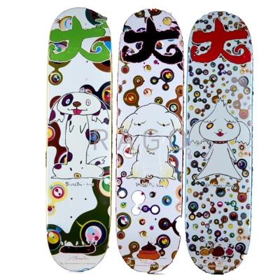 Appraisal: TAKASHI MURAKAMI Japanese b Three transfer-printed Supreme skateboard decks in