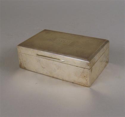 Appraisal: English sterling silver cigarette box birmingham Of rectangular form with