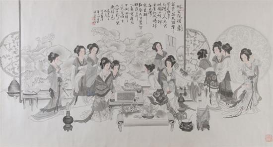 Appraisal: HUA SAN CHUAN CHINESE TH CENTURY Portrait of Beauties Ink