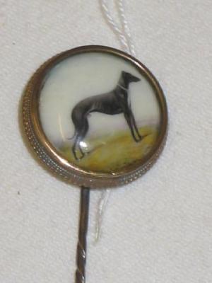 Appraisal: A VICTORIAN PORCELAIN TIE PIN the circular panel painted with