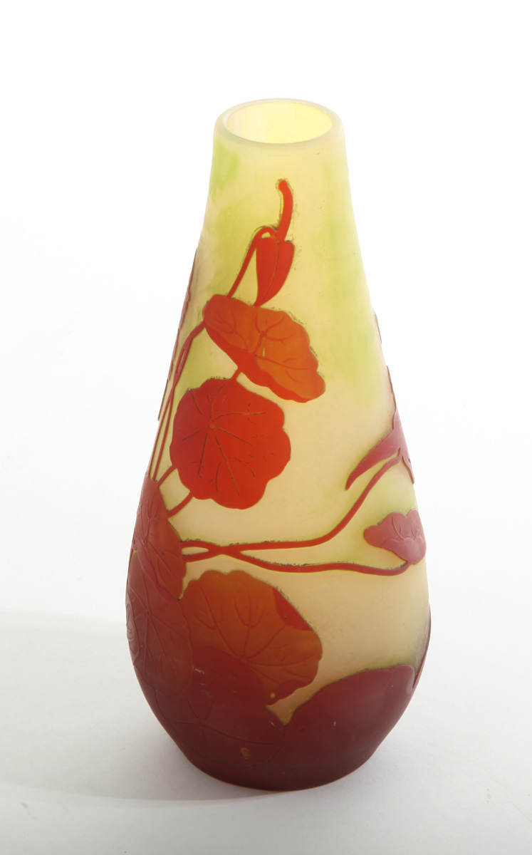 Appraisal: GALL CAMEO GLASS SMALL VASE Signed 'Gall ' cameo cut